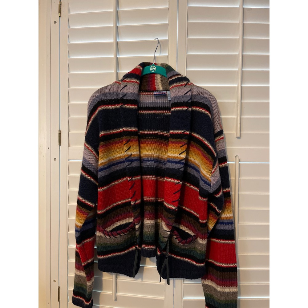 Beyond Blue 100%wool sweater size Large colorful